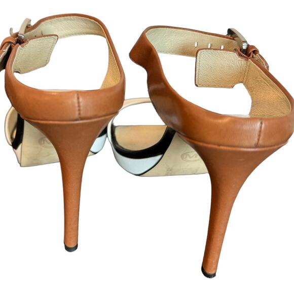 Michael Kors Beverly Buckled Color Block Stiletto Heel Sandals - Picture 6 of 11